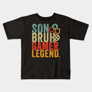 Son Brother Video Gamer Legend Gaming Men Boys Kids Teens Kids T-Shirt